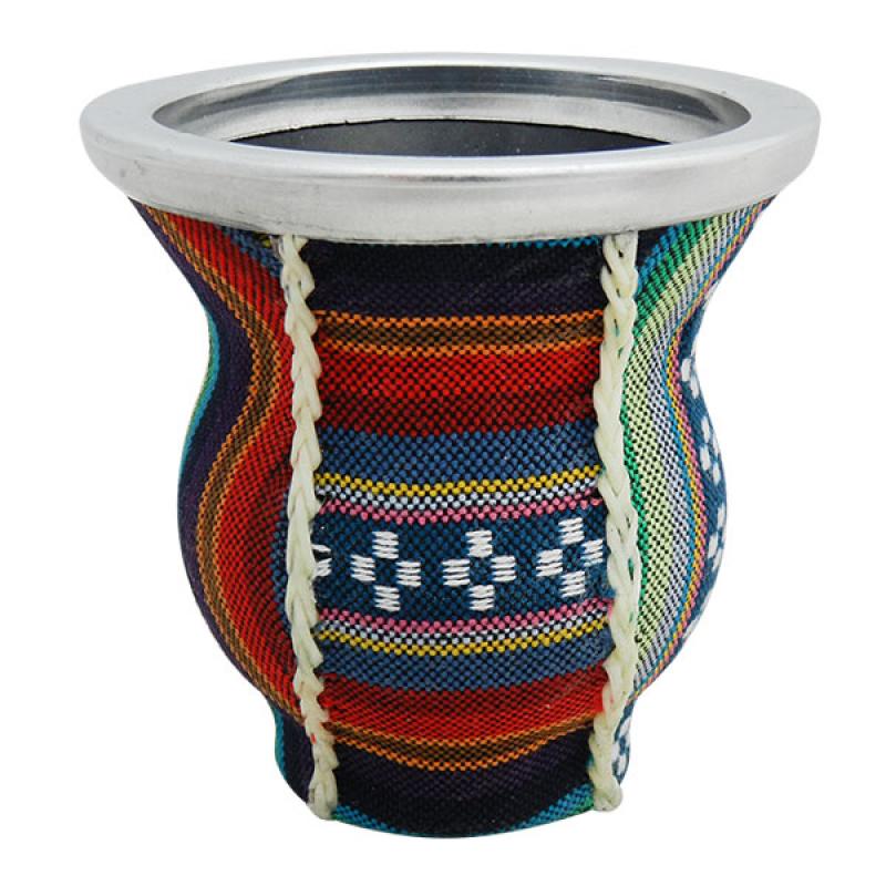 Mate De Vidrio Copita Forrado En Aguayo - Imagen 3