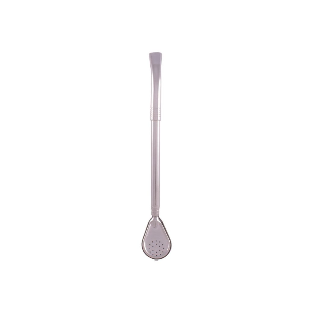 Bombilla Pico De Loro Curva Larga Acero Inoxidable Estilo Porongo Desarmable 18 cm