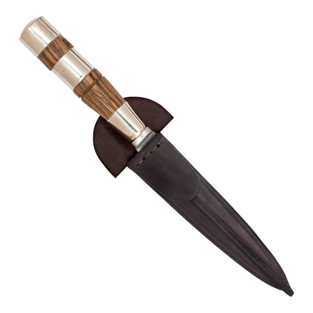 Cuchillo Madera y Alpaca 14 Cm Acero Inox. Vaina Vaqueta Cocida