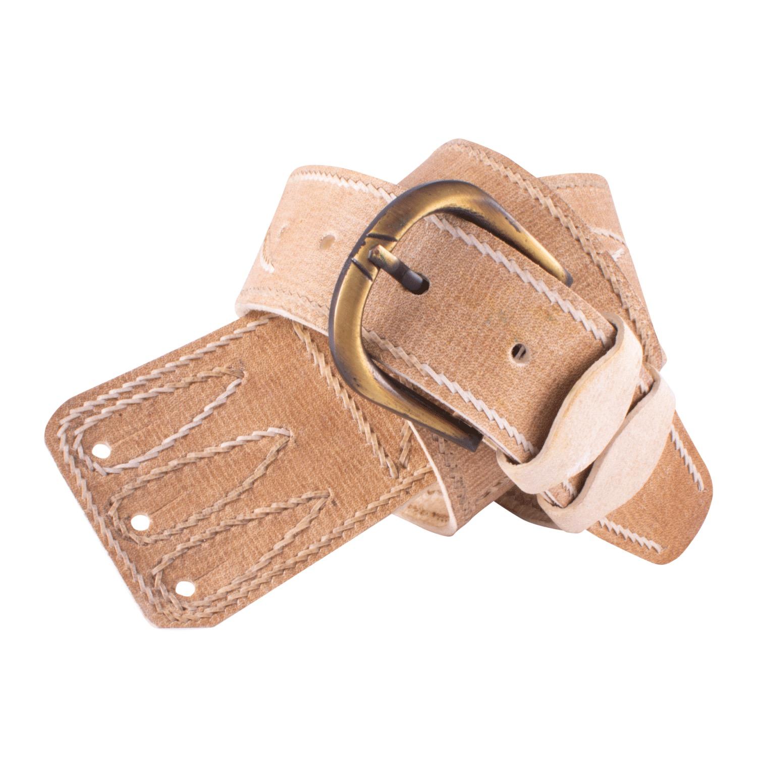Culero Ancho 8cm De Cuero Crudo Costura Interior - Talles Adultos