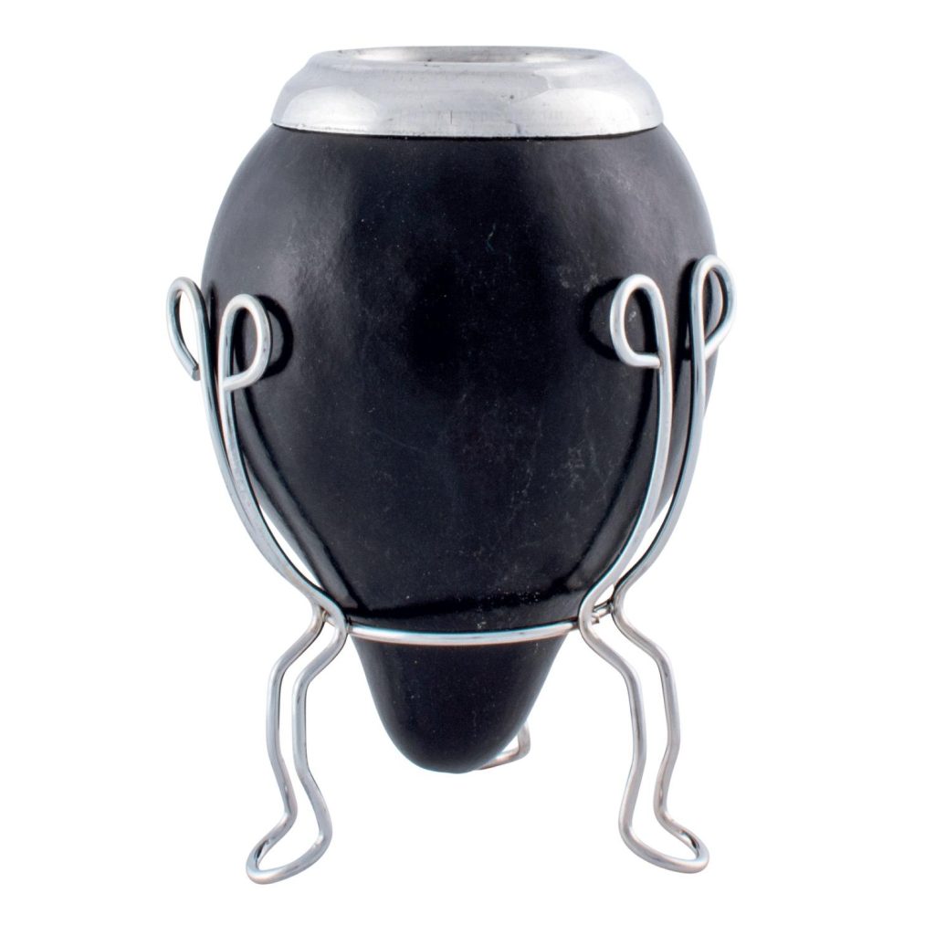 Mate Criollo De Calabaza Virola Aluminio con Base de metal Estilo Cucurucho