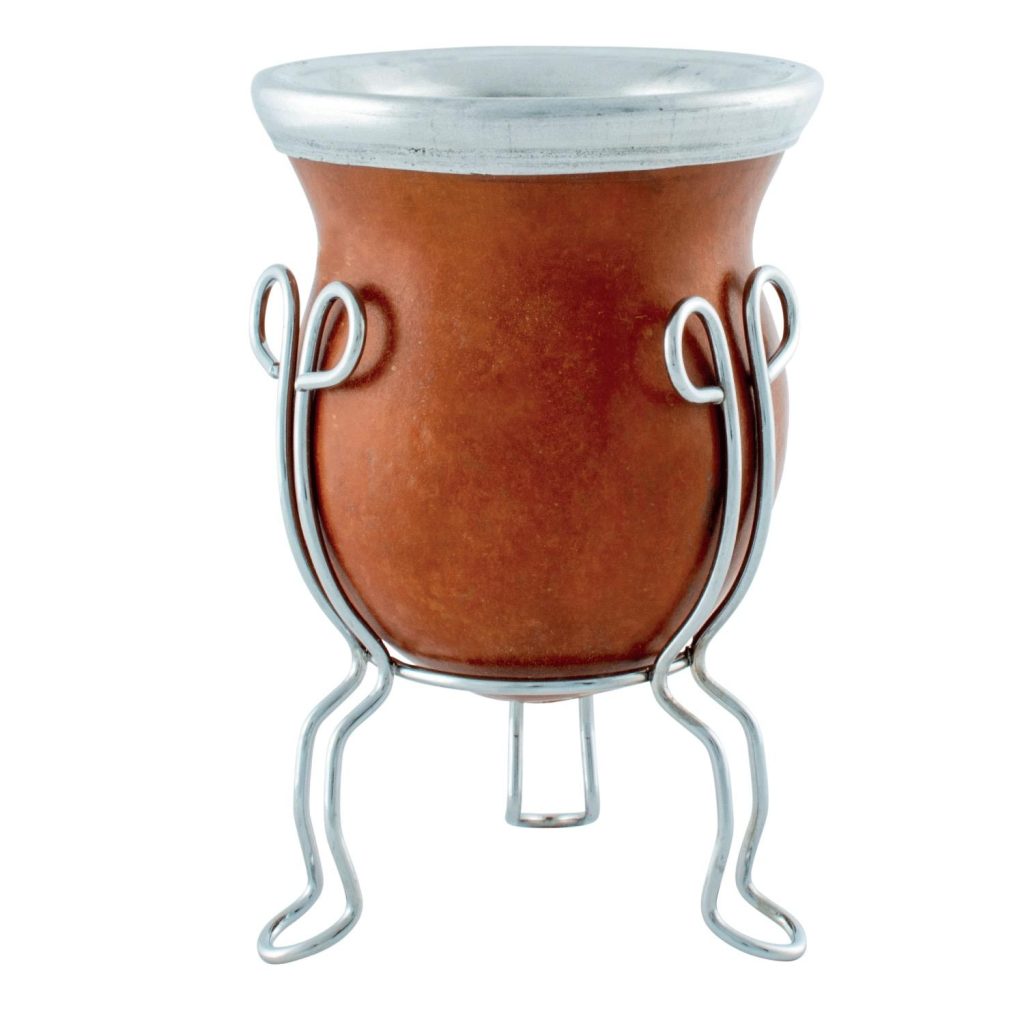 Mate Criollo De Calabaza Virola Aluminio con Base de Metal