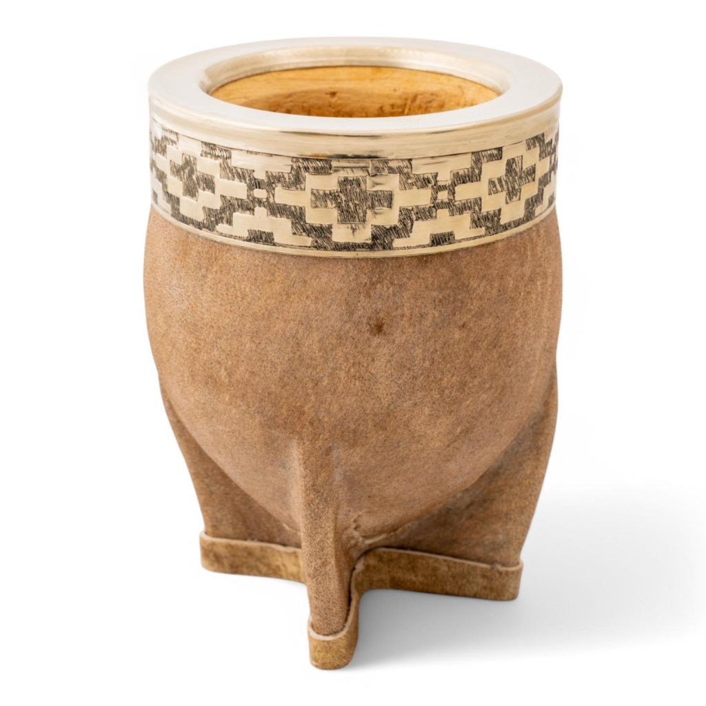 Mate Imperial Virola de Alpaca Cuero Crudo