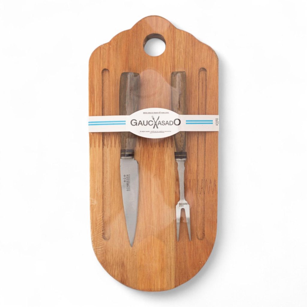 Kit De Tabla y Cuchillos Y Tenedor 8 Cm Gauchasado