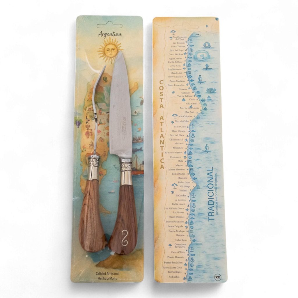 Juego de Cuchillo y tenedor Pampeana Inoxidable14 cm Blister Argentina