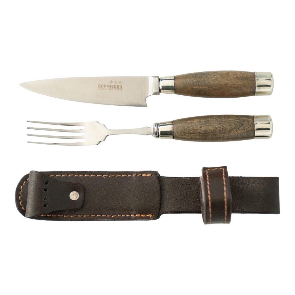 Juego de Tenedor y Cuchillo SCHMEIDEN en Vaina de Cuero