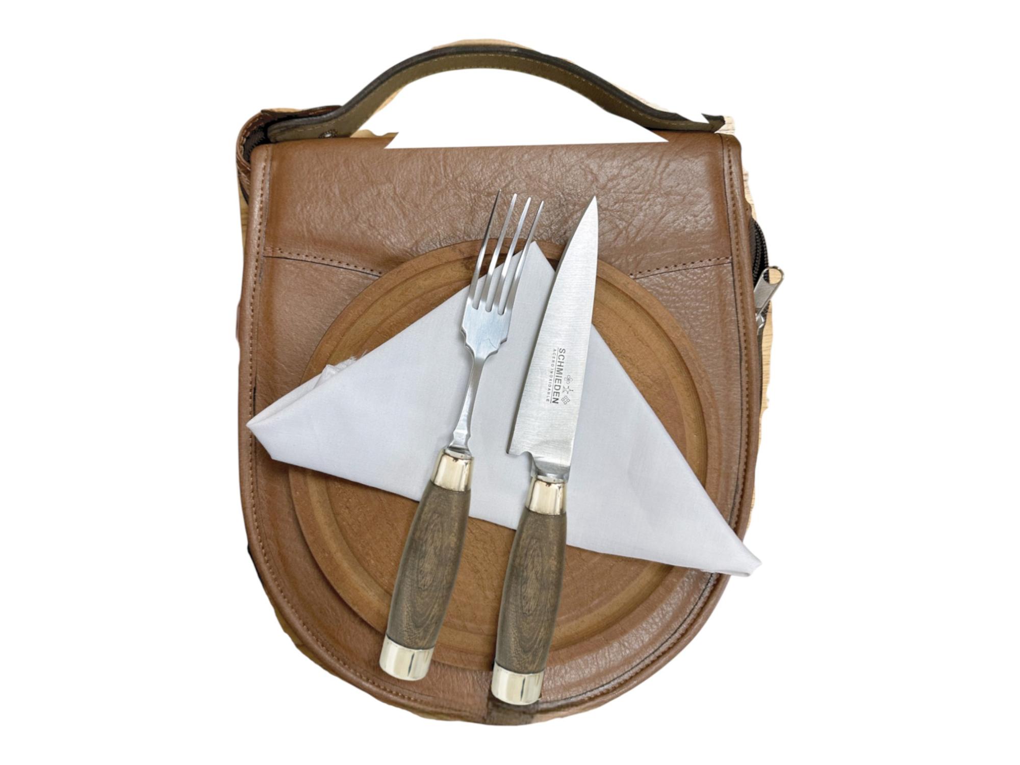 Set de Asado Individual Regional SCHMIEDEN con Estuche de Cuero Premium