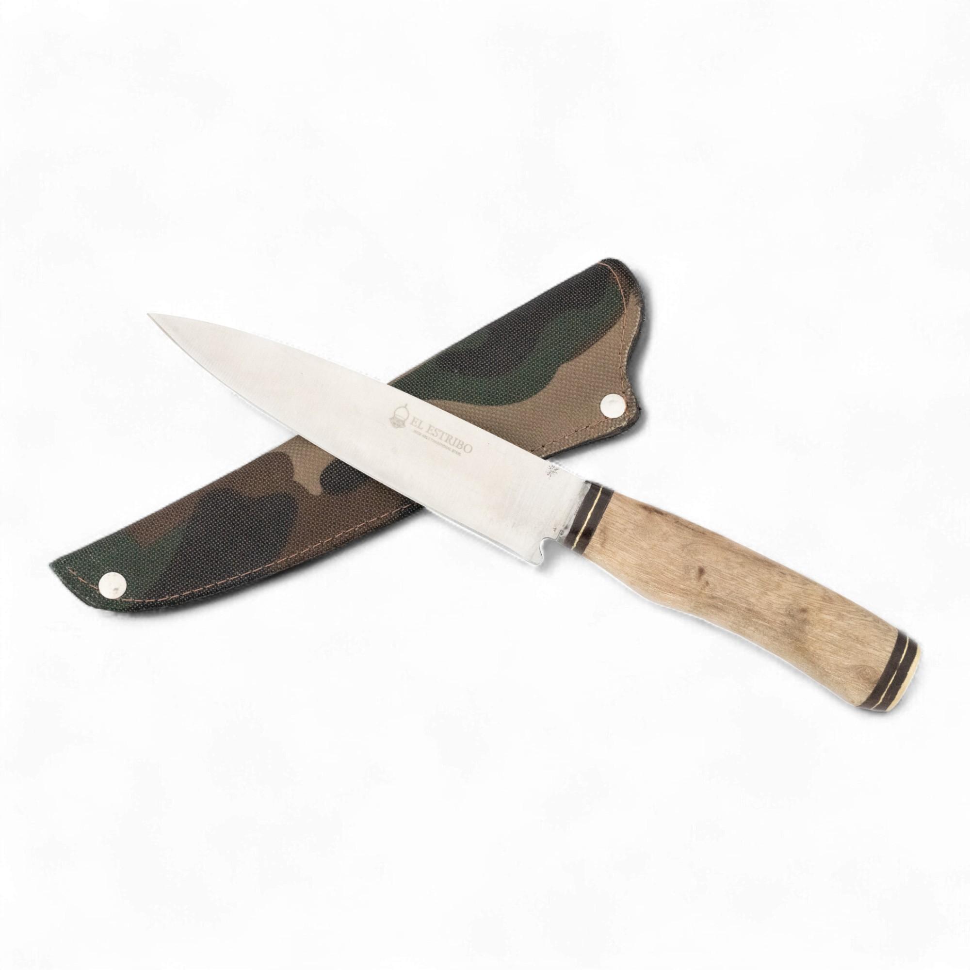 Cuchillo Inoxidable 14cm EL ESTRIBO con vaina estampada y Cabo de madera en Blister - Imagen 2