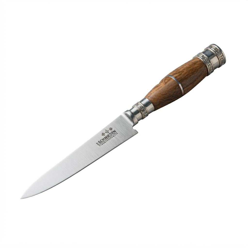 Cuchillo Madera y Alpaca 14Cm Acero Inox Vaina Vaqueta Cocida - Imagen 2